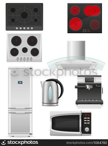set of kitchen appliances vector illustration isolated on white background