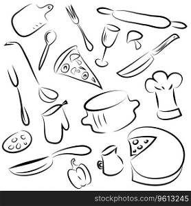 Set of kitchen elements Royalty Free Vector Image