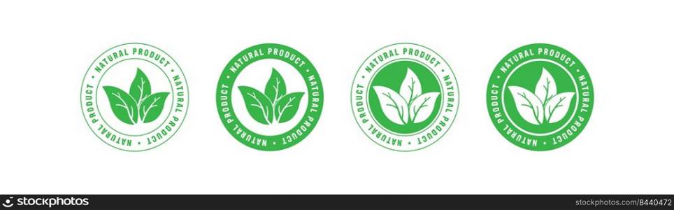 set of labels of natural products. Food badges for labeling products. Flat style