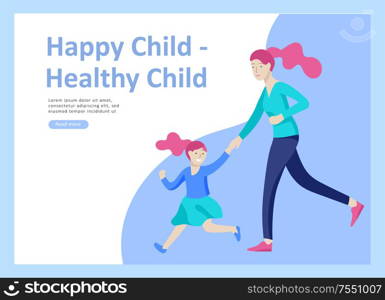 Set of Landing page templates for happy mothers day, child health care, happy childhood and children, goods and entertainment for mother with children. Parent with daughter or son have fun togethers. Set of Landing page templates for happy mothers day, child health care, happy childhood and children, goods and entertainment for mother with children. Parent with daughter or son have fun