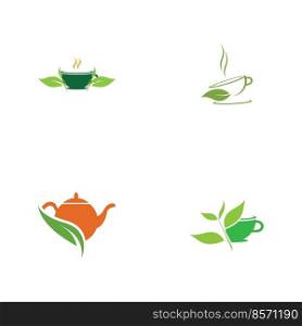 set of leaf shoots green organic tea mug leaf logo symbol design idea
Green tea vector logo template. Design with leaf and cup symbol.