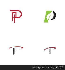 set of Letter p Logo Template vector icon design