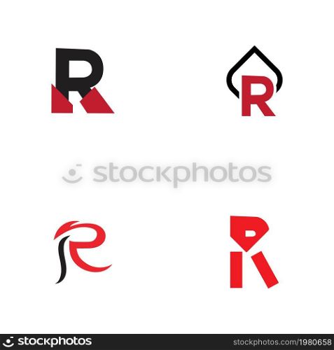 set of Letter R Logo Template vector icon design