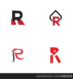 set of Letter R Logo Template vector icon design