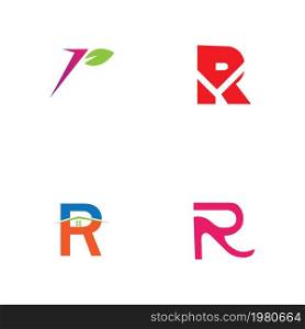 set of Letter R Logo Template vector icon design