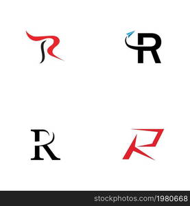 set of Letter R Logo Template vector icon design