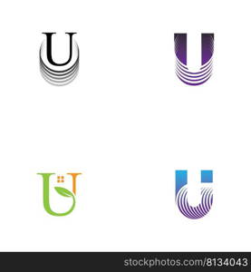 set of letter u logo illustration design template