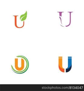 set of letter u logo illustration design template