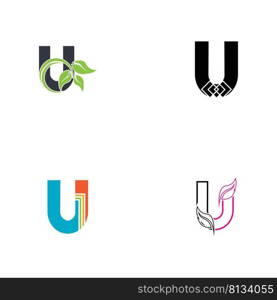 set of letter u logo illustration design template