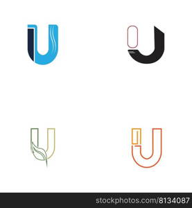 set of letter u logo illustration design template