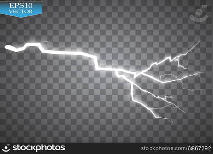 Set of lightnings. Thunder-storm and lightnings. Magic and bright lighting effects.. Set of lightnings. Thunder-storm and lightnings. Magic and bright lighting effects. Vector Illustration