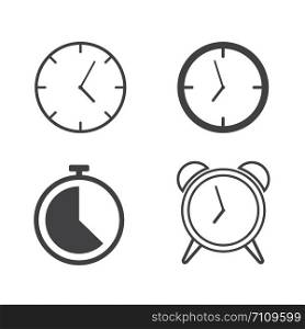 Set of line clocks icons - Vector illustration