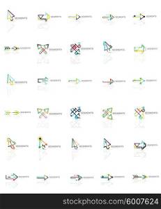 Set of linear arrow icons, thin line design. Cursors and directional symbols