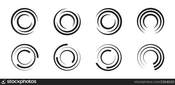 Set of lines in circle icon. Abstract circular shapes. Concentric circle icons collection. EPS 10.. Set of lines in circle icon. Abstract circular shapes. Concentric circle icons collection.