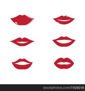 Set of Lips icon cosmetic logo vector template