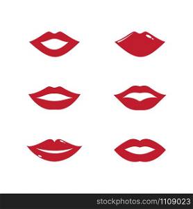 Set of Lips icon cosmetic logo vector template