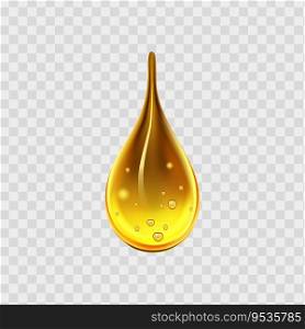 Set of liquid golden drops of water, honey or oil. Collagen cosmetic essence. Organic serum or argan bubbles. Falling gasoline yellow droplet.