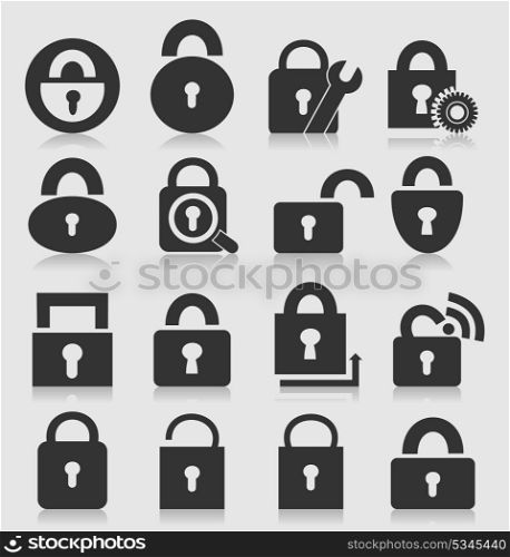 Set of locks for the house. A vector illustration