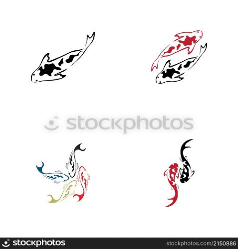 set of logo design concept of koi fish