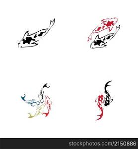 set of logo design concept of koi fish