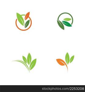set of Logos of green leaf ecology nature element vector icon