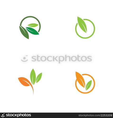 set of Logos of green leaf ecology nature element vector icon