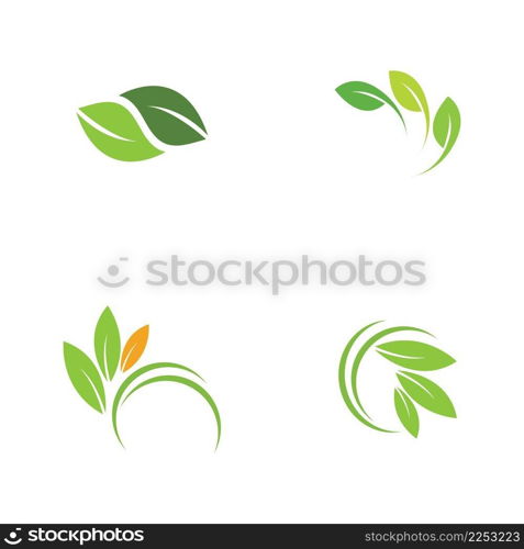 set of Logos of green leaf ecology nature element vector icon