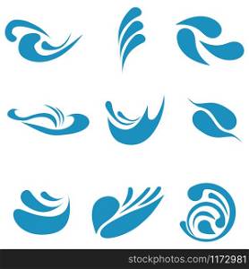 Set of logos water and waves isolated on a white background. Set of logos water and waves isolated on a white