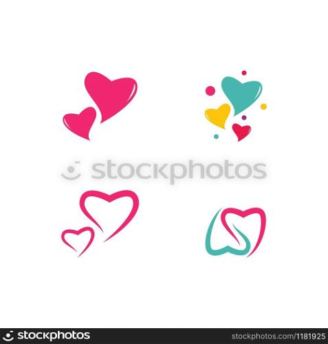 Set of Love Logo Vector icon illustration design Template