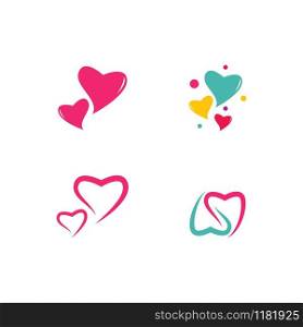 Set of Love Logo Vector icon illustration design Template