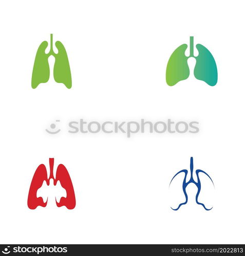 set of lungs logo illustration design template vector