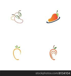 set of Mango in flat style. Mango vector logo. Mango icon