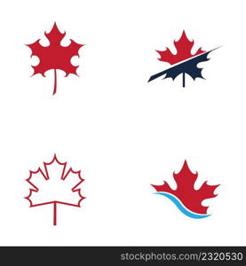 set of maple leaf logo vector illustration design