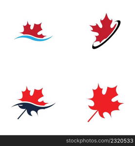 set of maple leaf logo vector illustration design