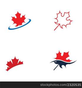 set of maple leaf logo vector illustration design