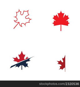 set of maple leaf logo vector illustration design