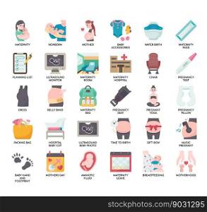 Set of Maternity thin line icons for any web and app project.