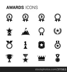 Set of medals and awards icons, vector eps10 illustration. Awards Icons