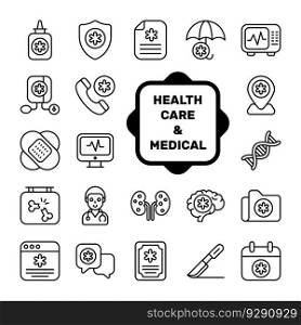Set of medical and healthcare icons premium Vector Image