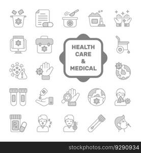 Set of medical and healthcare icons premium Vector Image