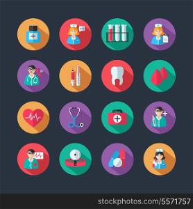 Set of medical healthcare icons and doctor hospital avatars with nurse heart isolated vector illustration