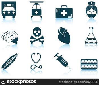 Set of medical icon. EPS 10 vector illustration without transparency.