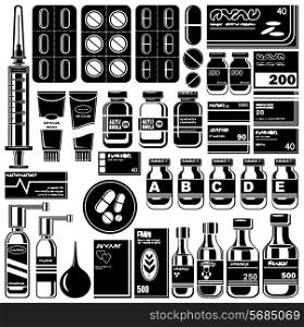 Set of medicament symbols.Vector illustration