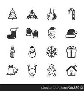 Set of merry christmas icons , eps10 vector format