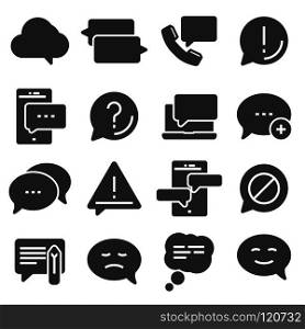Set of Message Related Vector Icons. Contains such Icons as Conversation, SMS, Notification, Group Chat and more. Set of Message Related Vector Icons isolated vector illustration