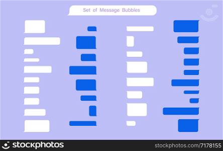 Set of Messages Bubbles in flat design. Chat icons. Messages phone template. Eps10. Set of Messages Bubbles in flat design. Chat icons. Messages phone template