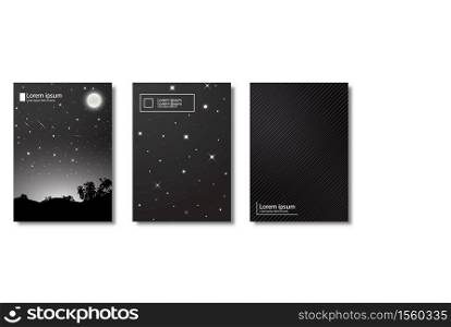 Set of Minimal covers design, Modern template with Black luxury gradient background, Pattern of covers template set, Vector illustration