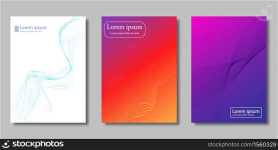 Set of Minimal covers design, Modern template with gradient background, Future geometric Pattern of covers template set, Vector illustration