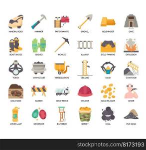 Set of Mining thin line icons for any web and app project.