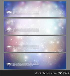 Set of modern banners. Blue abstract winter background. Christmas vector style with snowflakes. Set of modern vector banners. Blue abstract winter background. Christmas vector style with snowflakes.